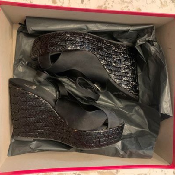 Castaner Black Wedge High Heel Shoe - Picture 2 of 3